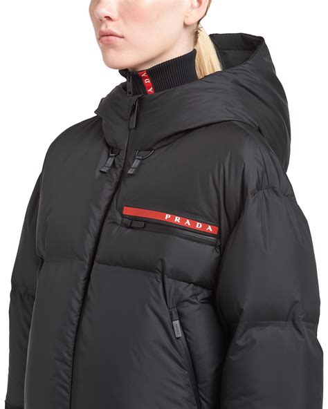 prada nylon cropped puffer jacket